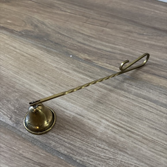 The Unbranded Brand Other - Brass Plated Twisted Handle Vintage Rounded Bell Candle Snuffer 8"